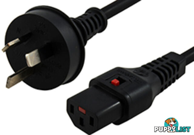 IEC Lock IECL-3P-030 3m IEC LOCK Power Cable 3 Pin AU Plug(M) to IEC-C13(F) Black - IEC Lock - IECL-3P-030