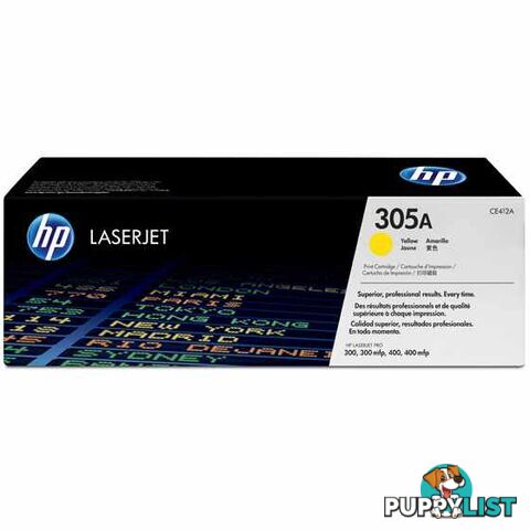 HP 305A Yellow Original LaserJet Toner Cartridge CE412A - HP - 884962772379 - CE412A