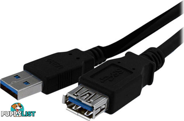 StarTech USB3SEXT1MBK 1m Black USB 3.0 Extension Cable M/F - StarTech - 065030848954 - USB3SEXT1MBK