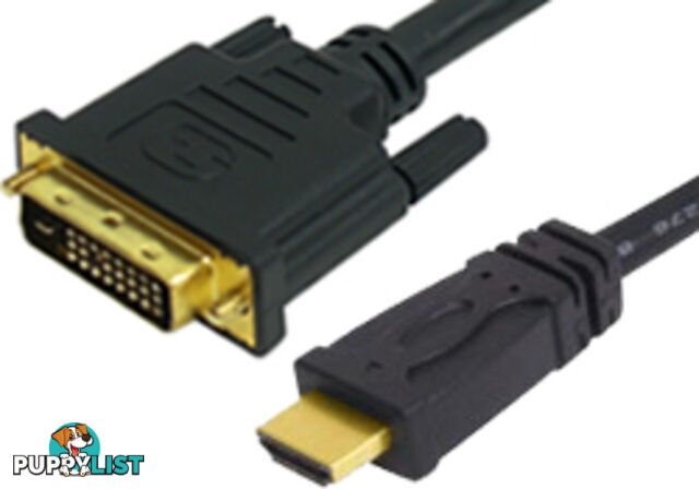 Comsol HDMI-DVI-05 5M HDMI Male to DVI-D Male Cable - Comsol - 9332902007261 - HDMI-DVI-05