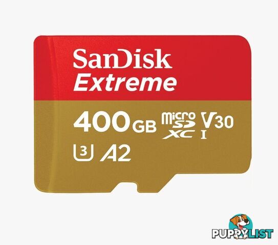 Sandisk SDSQXA1-400G 400GB Extreme microSD SDXC SQXAF V30 U3 C10 A1 - Sandisk - 0619659165697 - SDSQXA1-400G