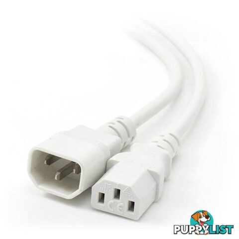 Alogic MF-C13C14-0.5-WH 0.5m IEC C13 to IEC C14 Computer Power Extension Cord Male to Female WHITE - Alogic - 9350784006905 - MF-C13C14-0.5-WH