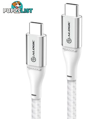 Alogic ULCC2030-SLV Super Ultra USB 2.0 USB-C to USB-C Cable 30cm 5A 480Mbps Silver - Alogic - 9350784017727 - ULCC2030-SLV