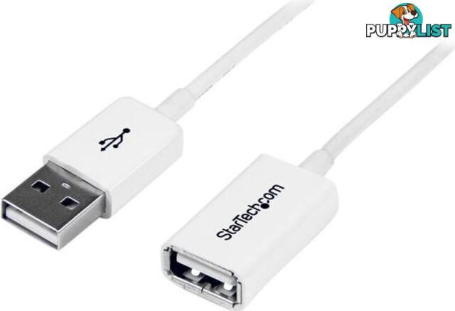 StarTech USBEXTPAA1MW 1m White USB 2.0 Extension Cable - M/F - StarTech - 065030851213 - USBEXTPAA1MW