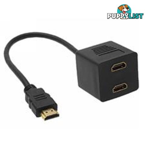 Astrotek AT-HDMI-TO-HDMIX2 HDMI Splitter Cable 15cm - v1.4 Male to 2X Female Amplier Duplcation Full HD 3D - Astrotek - 9320300512005 - AT-HDMI-TO-HDMIX2