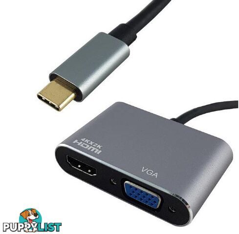 Shintaro SH-ADUSBCHDVGA USB-C to 4K HDMI & 1080P VGA Hub - Shintaro - 9328257006677 - SH-ADUSBCHDVGA