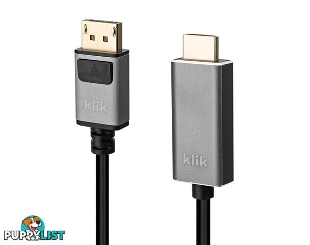 Klik KHDDP020 2m HDMI Male to DisplayPort Male Cable - Klik - 9332902022172 - KHDDP020