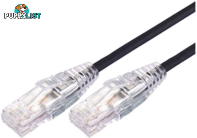 Comsol UTP-05-C6A-UT-BLK 5m RJ45 Cat 6A Ultra Thin Patch Cable - Black - Comsol - 9332902018533 - UTP-05-C6A-UT-BLK