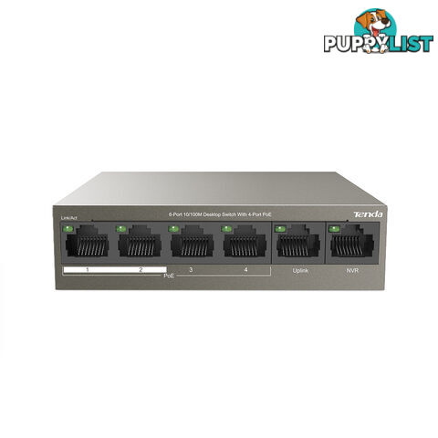 Tenda TEF1106P-4-63W 6-Port 10/100M Desktop Switch with 4-Port PoE - Tenda - 6932849431698 - TEF1106P-4-63W