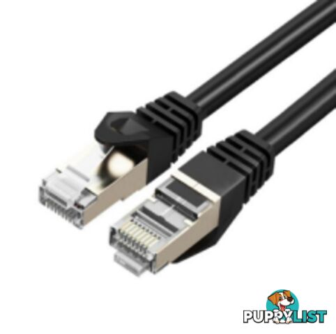 Cruxtec RS7-030-BK CAT7 10GbE SF/FTP Triple Shielding Ethernet Cable Black 3m - Cruxtec - 787303421076 - RS7-030-BK