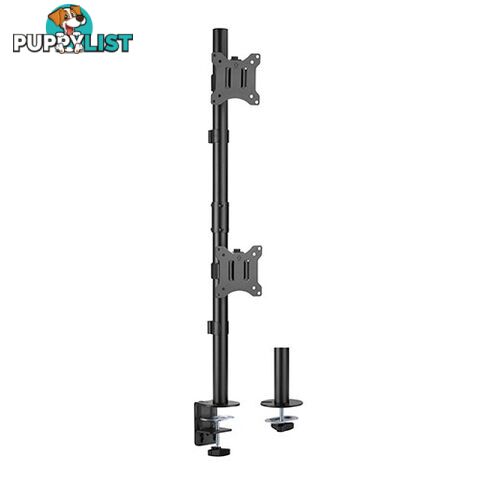 Brateck LDT57-C02V Vertical Pole Mount Dual-Screen Monitor Mount Fit Most 17'-32' Monitors Up to 9kg per screen VESA 75x75 100x100 - Brateck - 6956745164009 - LDT57-C02V