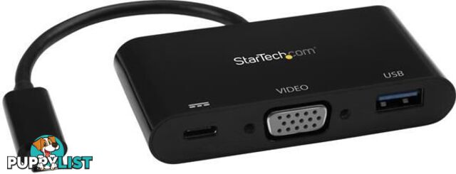 StarTech CDP2VGAUACP USB-C to VGA Multifunction Adapter - PD - StarTech - 065030866293 - CDP2VGAUACP