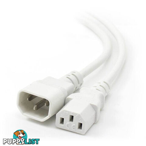 Alogic MF-C13C14-01-WH 1m IEC C13 to IEC C14 Computer Power Extension Cord Male to Female WHITE - Alogic - 9350784006349 - MF-C13C14-01-WH