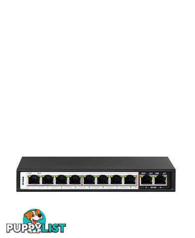 D-Link DES-F1010P-E 10-Port 10/100Mbps PoE Switch - D-Link - 0790069295553 - DES-F1010P-E