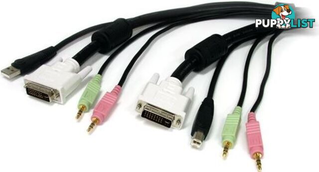 StarTech USBDVI4N1A15 15 ft 4-in-1 USB DVI KVM Switch Cable - StarTech - 065030815925 - USBDVI4N1A15