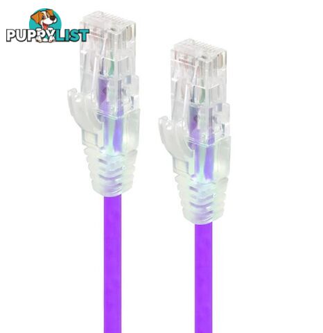 Alogic C6S-01PUR 1m Purple Ultra Slim Cat6 Network Cable UTP 28AWG - Alogic - 9350784011541 - C6S-01PUR