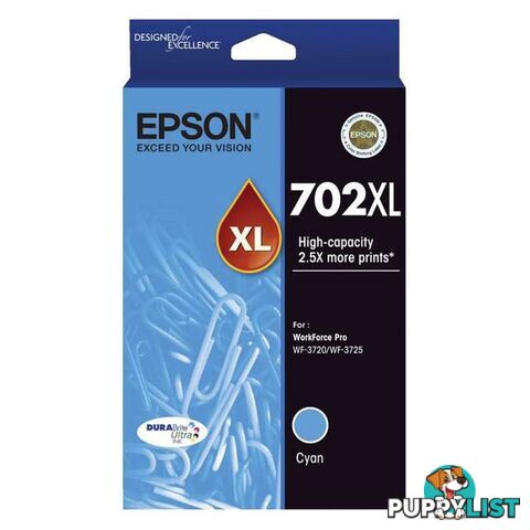 Epson C13T345292 702 Cyan XL Ink Cartridge - Epson - 9314020623967 - C13T345292