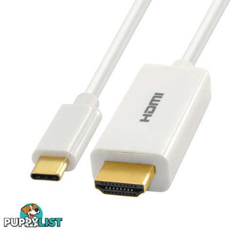 Astrotek AT-CMHD-18 1.8M USB C male to HDMI male cable white color gold plating support 4k@60hz - Astrotek - 9320655201913 - AT-CMHD-18