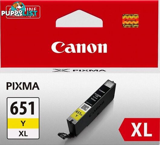 Canon CLI651XLY Yellow Extra Large Ink Tank - Canon - 4960999905143 - CLI651XLY