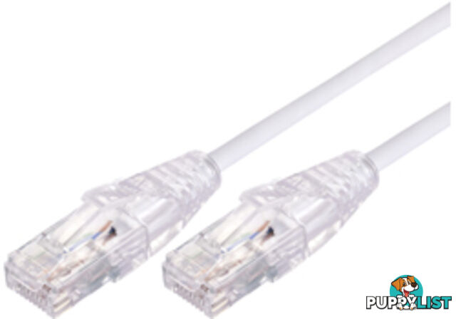 Comsol UTP-01-C6A-UT-WHT 1m RJ45 Cat 6A Ultra Thin Patch Cable - White - Comsol - 9332902018212 - UTP-01-C6A-UT-WHT