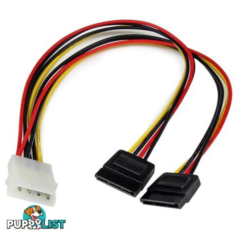 StarTech PYO2LP4SATA 12 LP4 to 2x SATA Power Y Cable Adapter - StarTech - 065030809207 - PYO2LP4SATA