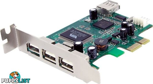 StarTech PEXUSB4DP 4 Port LP PCI Express USB Card - StarTech - 065030836661 - PEXUSB4DP