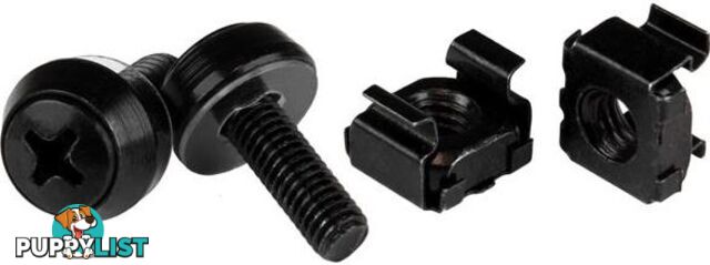 StarTech CABSCREWM5B M5 Screws & Cage Nuts - 50 Pack Black - StarTech - 065030862103 - CABSCREWM5B