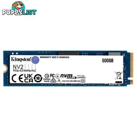 Kingston SNV2S/500G 500G NV2 M.2 2280 PCIe 4.0 NVMe SSD - Kingston - 740617329858 - SNV2S/500G