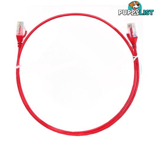 8Ware CAT6THINRD-20M CAT6 Ultra Thin Slim Cable 20m - Red - 8ware - 0744109262937 - CAT6THINRD-20M