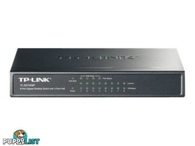 TP-Link TL-SG1008P 8 Port Gigabit Switch with 4-port POE - TL-SG1008P - TP-Link - 845973021160 - TL-SG1008P