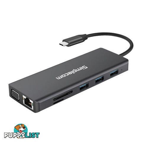 Simplecom CHN612 USB-C 12-in-1 Multiport Docking Station Dual HDMI + VGA Triple Display Gigabit LAN - Simplecom - 9350414002499 - CHN612