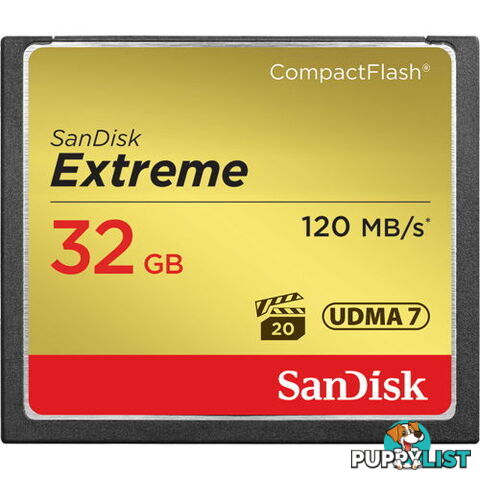 SanDisk SDCFXSB-032G-G46 CFXSB 32GB Extreme CompactFlash Memory Card - Sandisk - 619659123680 - SDCFXSB-032G-G46