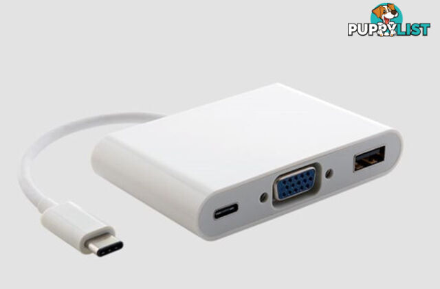 Astrotek AT-CMVGAUSBCF Thunderbolt USB 3.1 Type C (USB-C) to VGA + USB + USB-C Video Adapter - Astrotek - 9320422518565 - AT-CMVGAUSBCF