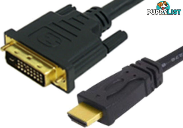 Comsol HDMI-DVI-02 2M HDMI Male to DVI-D Male Cable - Comsol - 9332902007247 - HDMI-DVI-02