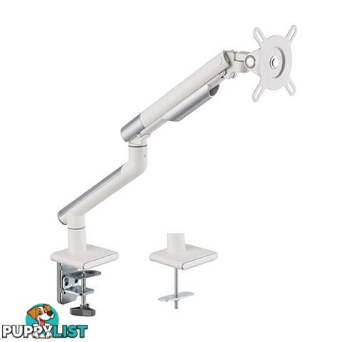 Brateck LDT49-C012-W Single Monitor Premium Slim Aluminium Spring Assisted Monitor Arm 17-32" Up to 9kg 75x75/100x100 White - Brateck - 6956745162814 - LDT49-C012-W