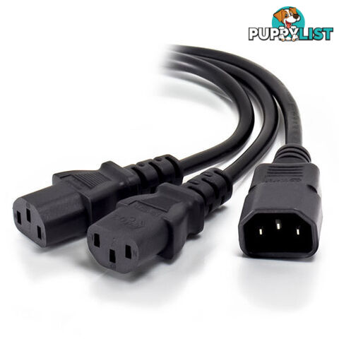 Alogic MFF-C14C13-02 2m Y Splitter PowerCable- IEC C14 (M) - 2 IEC C13 (F) - Alogic - 9350784005595 - MFF-C14C13-02