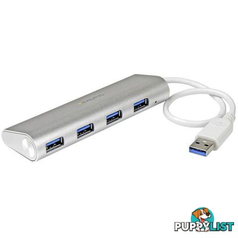 StarTech ST43004UA 4 Port Portable USB 3.0 Hub - Aluminum - StarTech - 065030861687 - ST43004UA