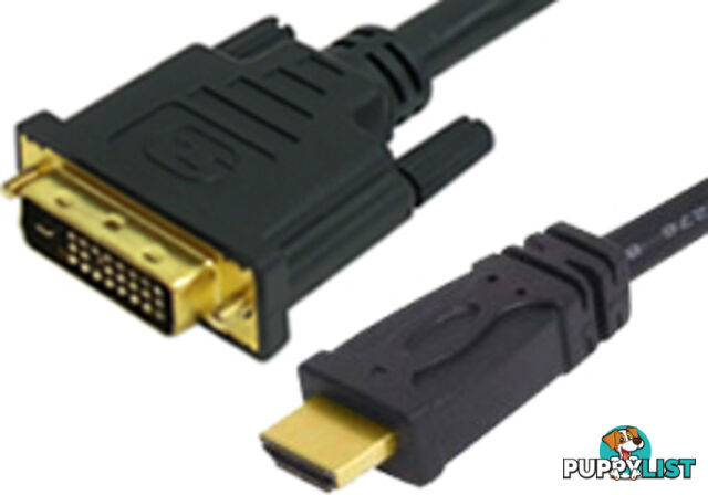 Comsol HDMI-DVI-01 1M HDMI Male to DVI-D Male Cable - Comsol - 9332902007230 - HDMI-DVI-01