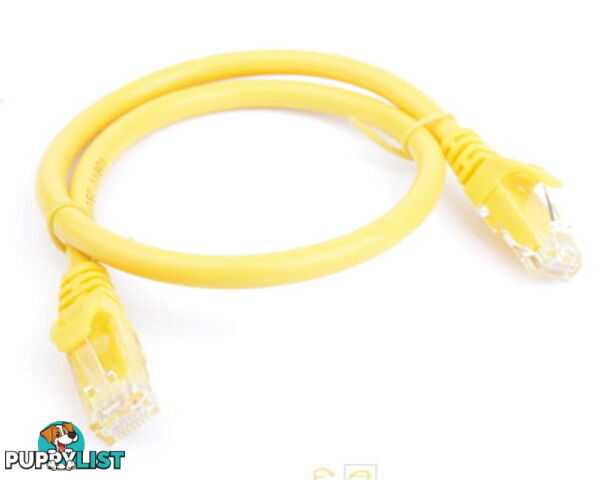 8ware PL6A-0.5YEL Cat 6a UTP Ethernet Cable, Snagless - 0.5m (50cm) Yellow - 8ware - 9341756012963 - PL6A-0.5YEL