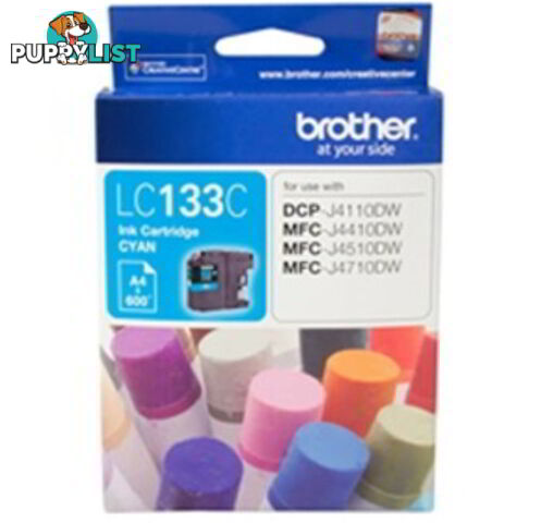 Brother LC133C Cyan Ink Catridge LC-133C - Brother - 4977766715386 - LC-133C