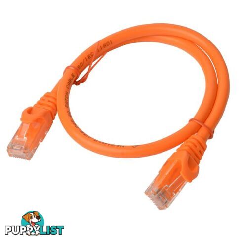 8ware PL6A-0.5ORG Cat 6a UTP Ethernet Cable, Snagless - 0.5m (50cm) Orange - 8ware - 9341756012987 - PL6A-0.5ORG