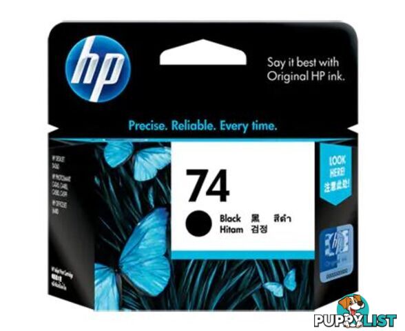 HP No.74 Black (CB335WA) ink Cartridge D4260, PSC4280, 4385,5280,5360, OJ5780 - HP - 884420904168 - CB335WA