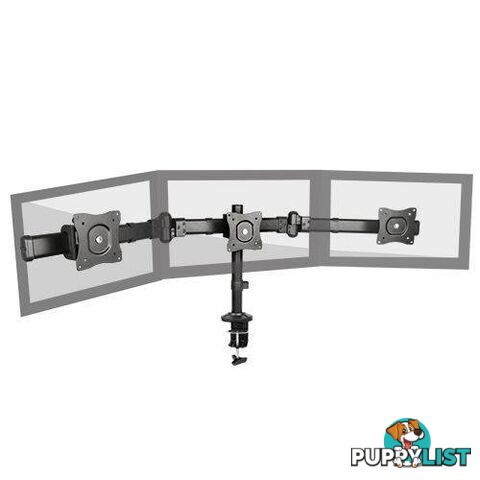 Brateck LDT06-C03 Triple LCD Monitor Desk Mount with Clamp VESA 75/100mm Up to 27" - Brateck - 9341756003411 - LDT06-C03