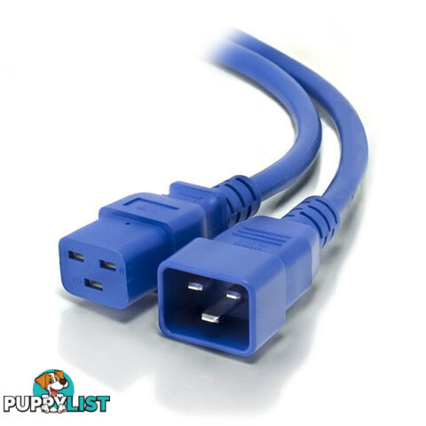 Alogic MF-C19C20-01-BLU 1m IEC C19 to IEC C20 Power Extension Cable Male to Female Cable Blue - Alogic - 9350784007605 - MF-C19C20-01-BLU