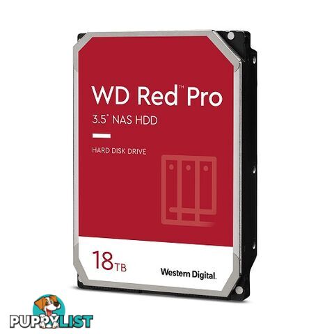 WD WD181KFGX Red Pro 18TB 3.5' NAS HDD SATA3 7200RPM 512MB Cache 24x7 NASware 3.0 CMR Tech 5yrs wty - WD - 0718037877662 - WD181KFGX