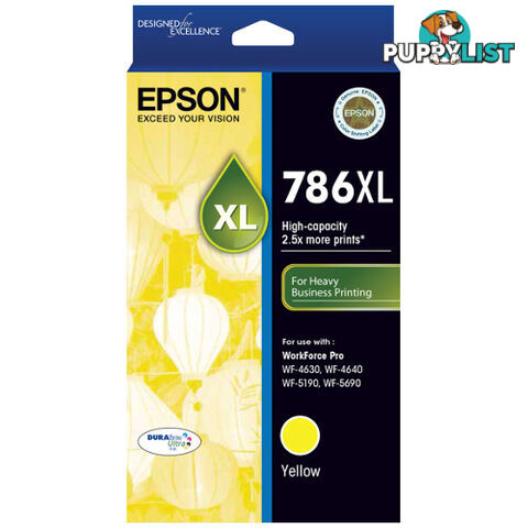 Epson C13T787492 DURABrite 786XL Yellow Cartridge - Epson - 9314020615689 - C13T787492