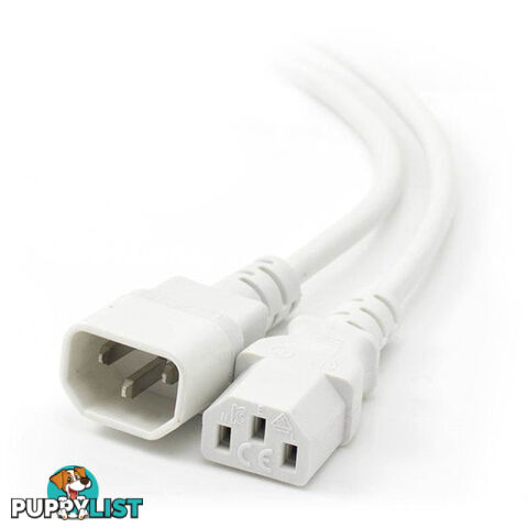 Alogic MF-C13C14-02-WH 2m IEC C13 to IEC C14 Computer Power Extension Cord Male to Female White - Alogic - 9350784006363 - MF-C13C14-02-WH