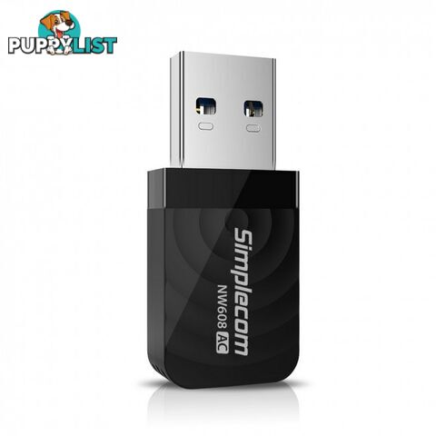 Simplecom NW608 Wi-Fi 5 AC1300 Dual Band USB 3.0 Wireless Adapter - Simplecom - 9350414002284 - NW608