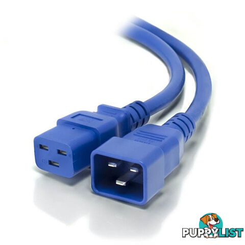 Alogic MF-C19C20-1.5-BLU 1.5m IEC C19 to IEC C20 Power Extension Male to Female Cable Blue - Alogic - 9350784008343 - MF-C19C20-1.5-BLU