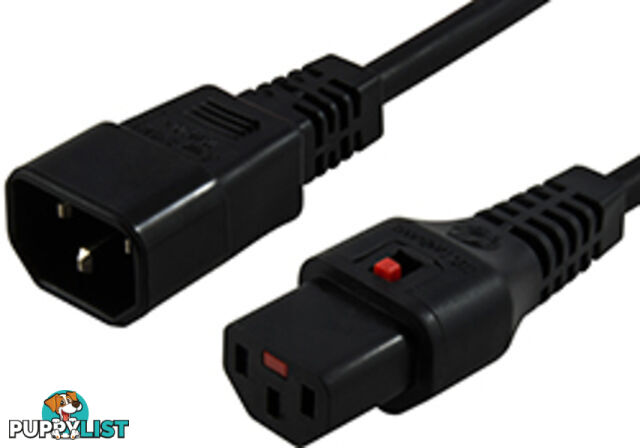 IEC Lock IECL-43-030 3m IEC LOCK Power Cable IEC-C14(M) to IEC-C13(F) Black - IEC Lock - IECL-43-030